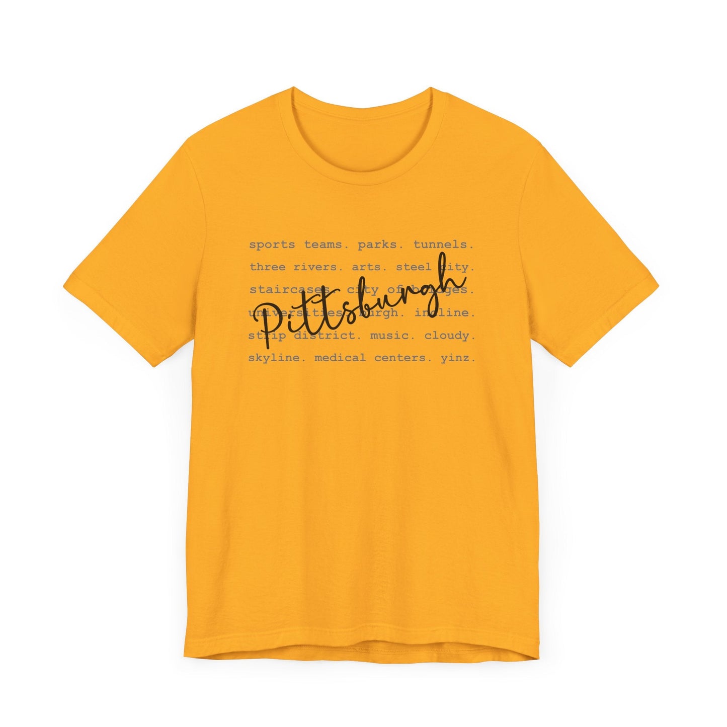Pittsburgh Typography Word Art Short Sleeve Premium T-Shirt
