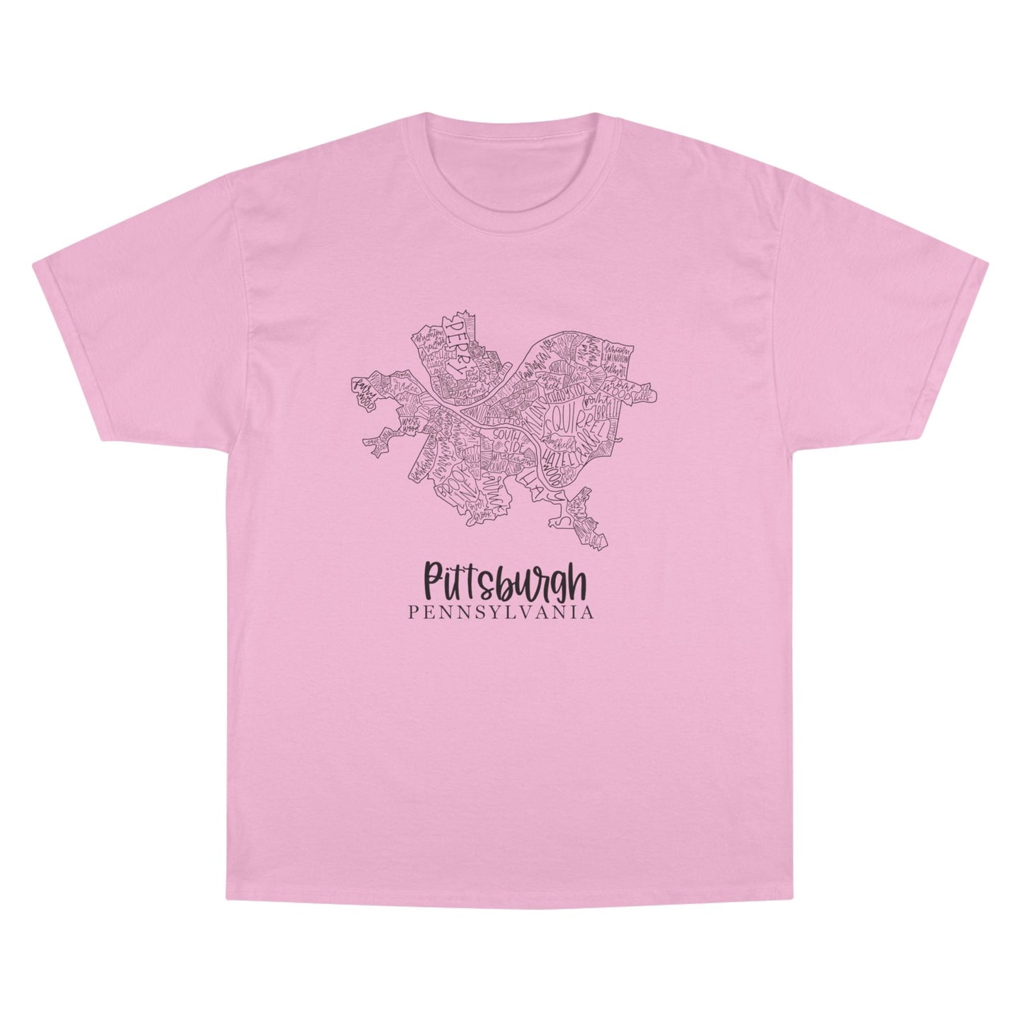 Champion Graphic T-Shirt – Pittsburgh Topo Map Tee | Lightweight Casual Shirt