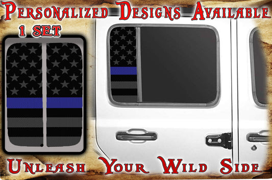 Side door window decal American Flag 162