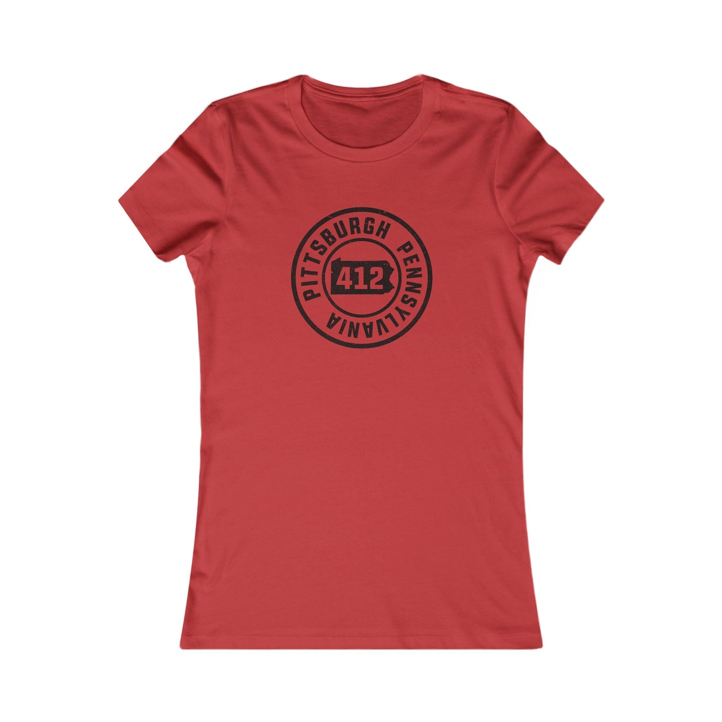 412 Area Code Pittsburgh Pa Stamped Women's  Slim Feminine Fit T-Shirt