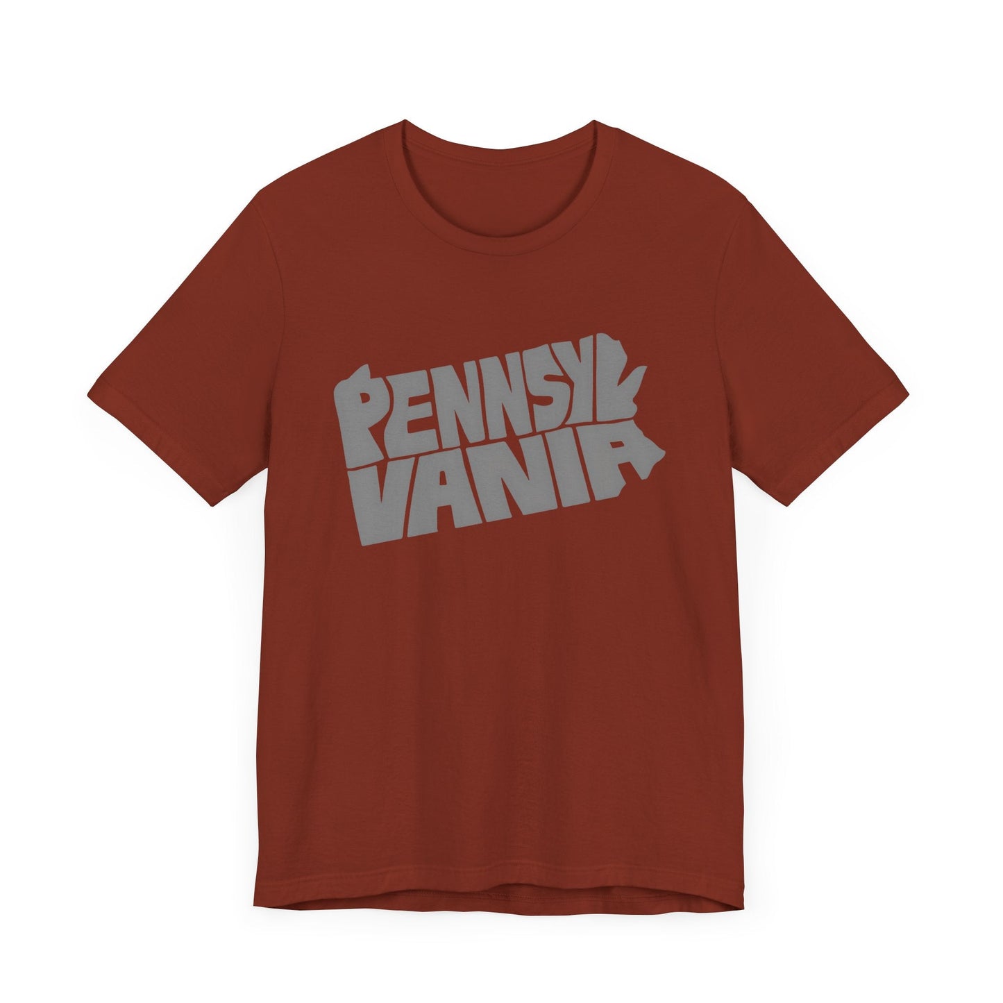 Pennsylvania State Map Typography Wordart Graphic -  Short Sleeve Tee