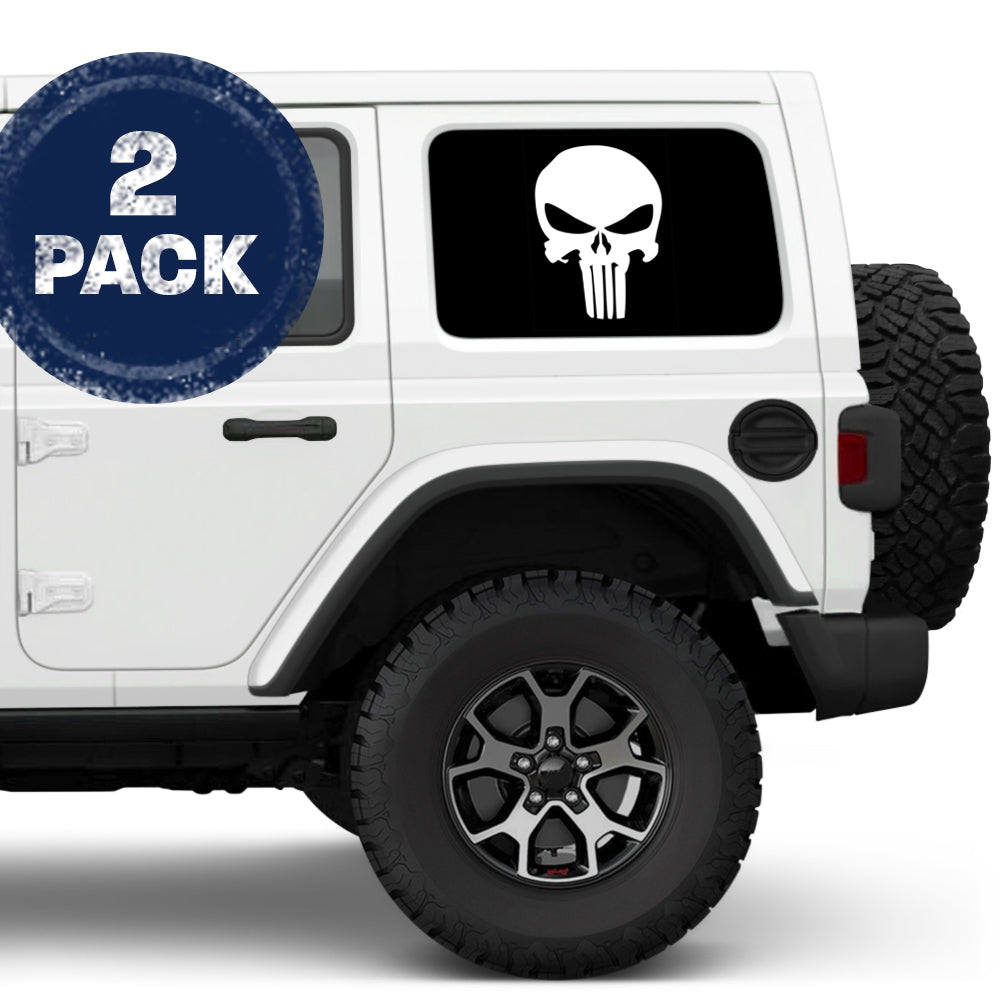 Punisher Black & White Side Windows Printed Vinyl Decal