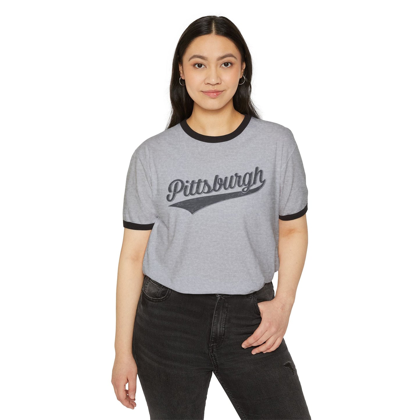 Pittsburgh Varsity Retro Cotton Ringer T-Shirt - Next Level 3604