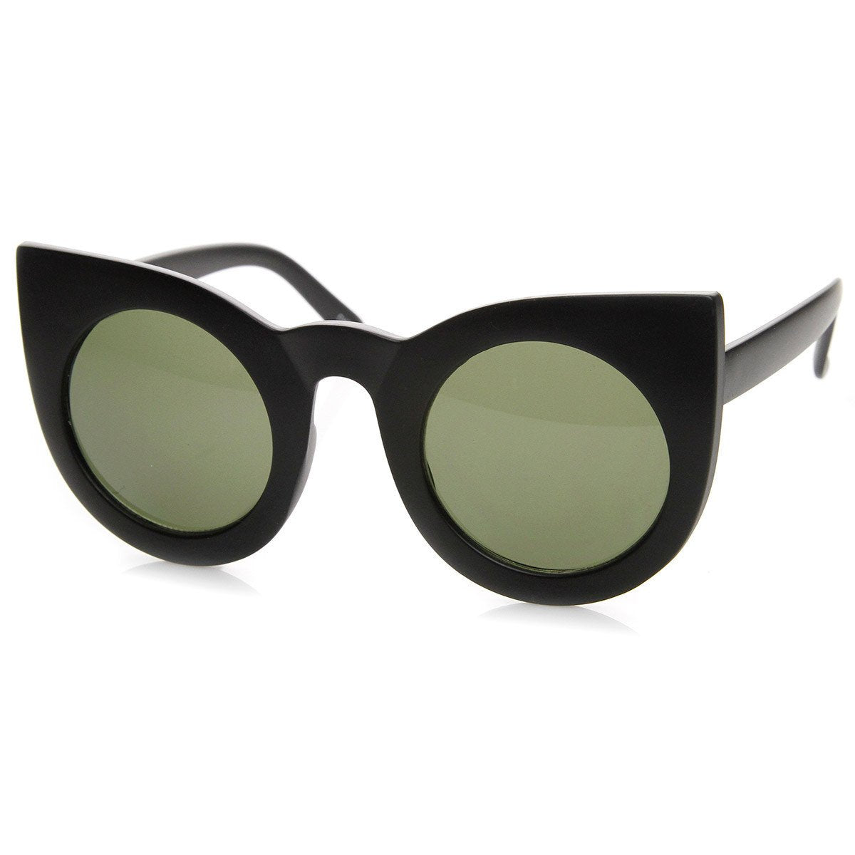 Oversize Round Circle Pointed Cat Eye Sunglasses 9180 Tortoise Smoke