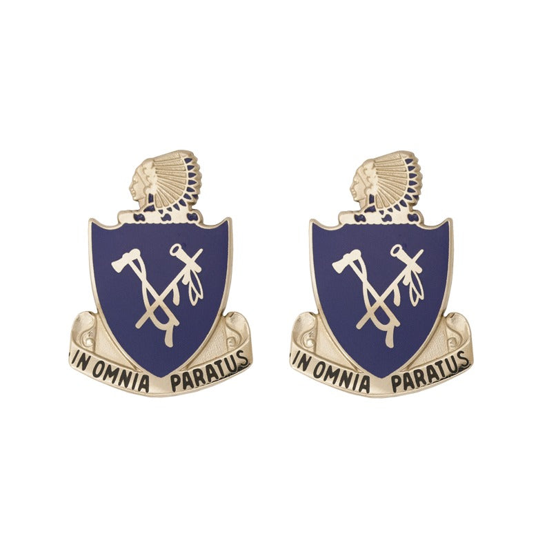 179th Infantry Battalion Unit Crest DUI - 1 Pair - IN OMNIA PARATUS