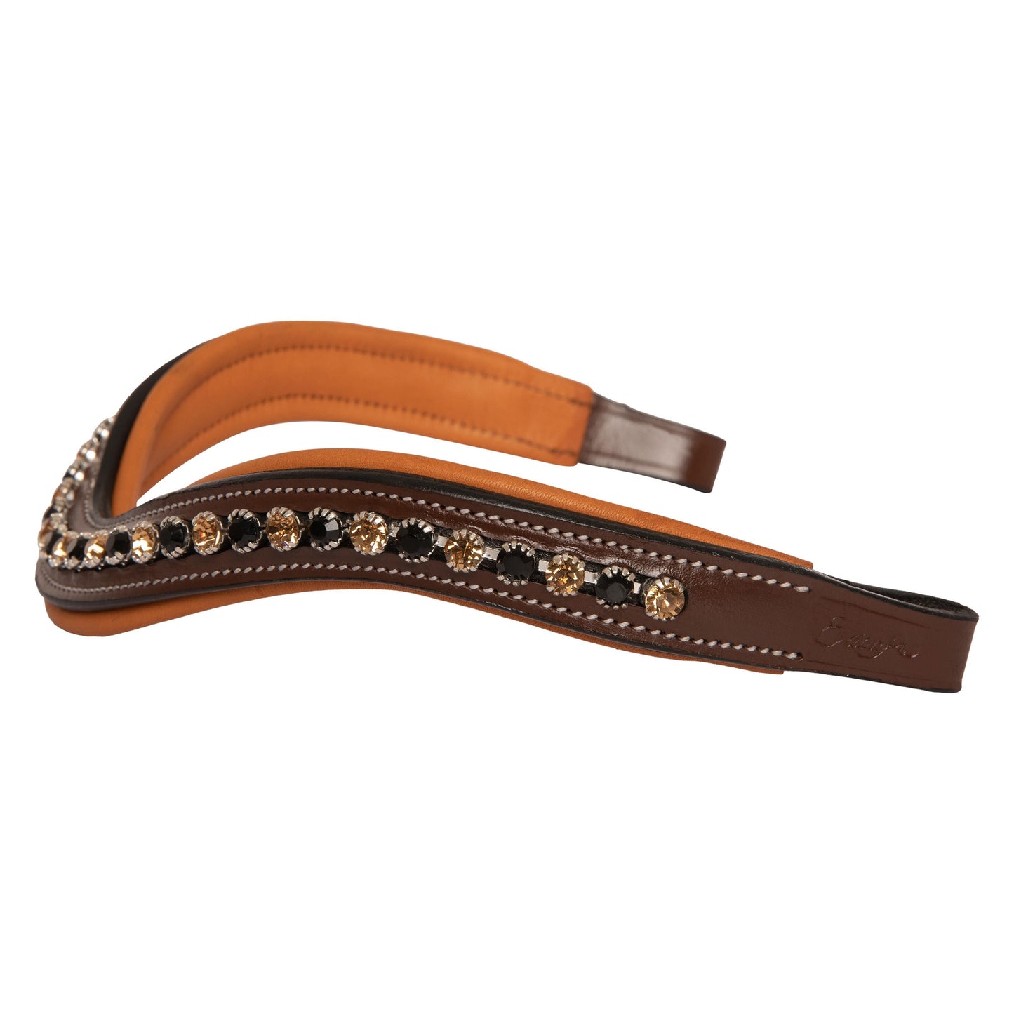ExionPro Large Dual Coloured Glittering Black, Golden Crystal Browband