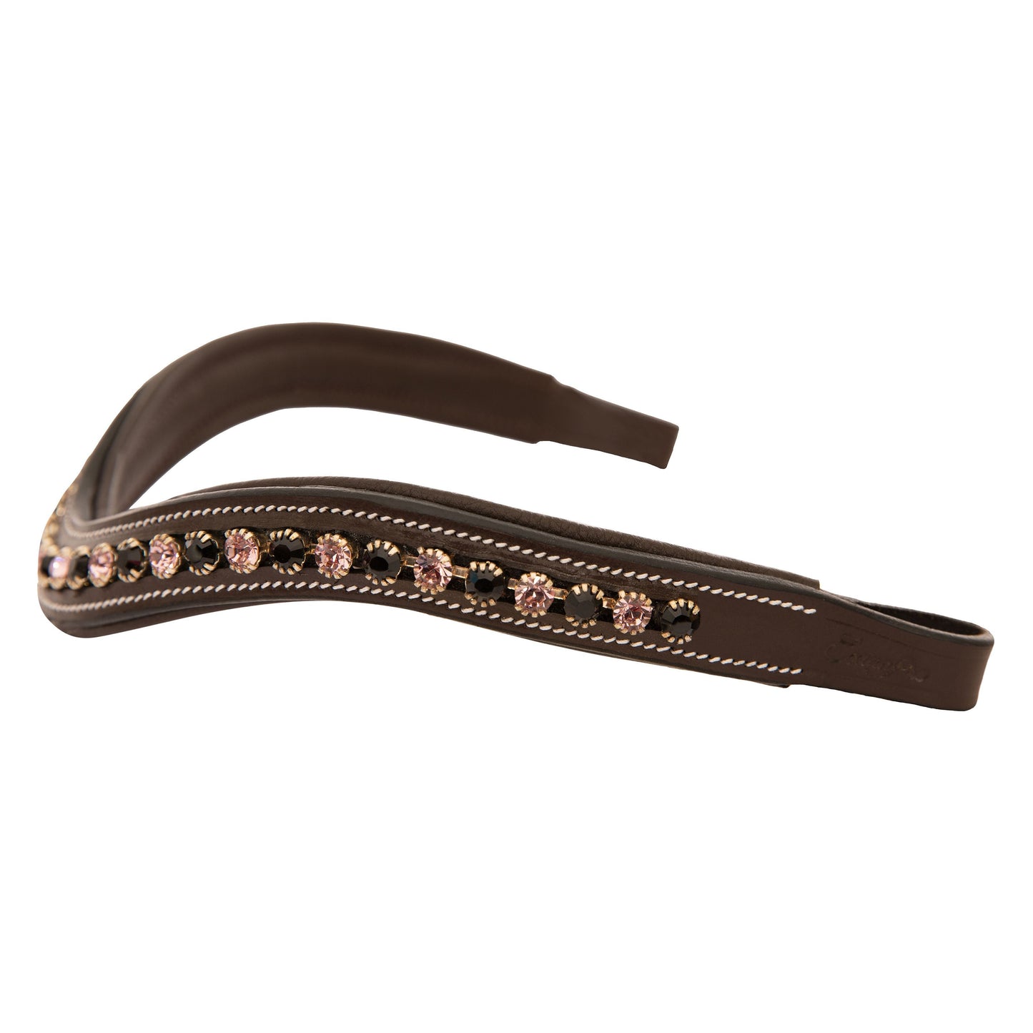 ExionPro Elegant Soft Padded Jet, Light Amethyst Colored Crystal Browband