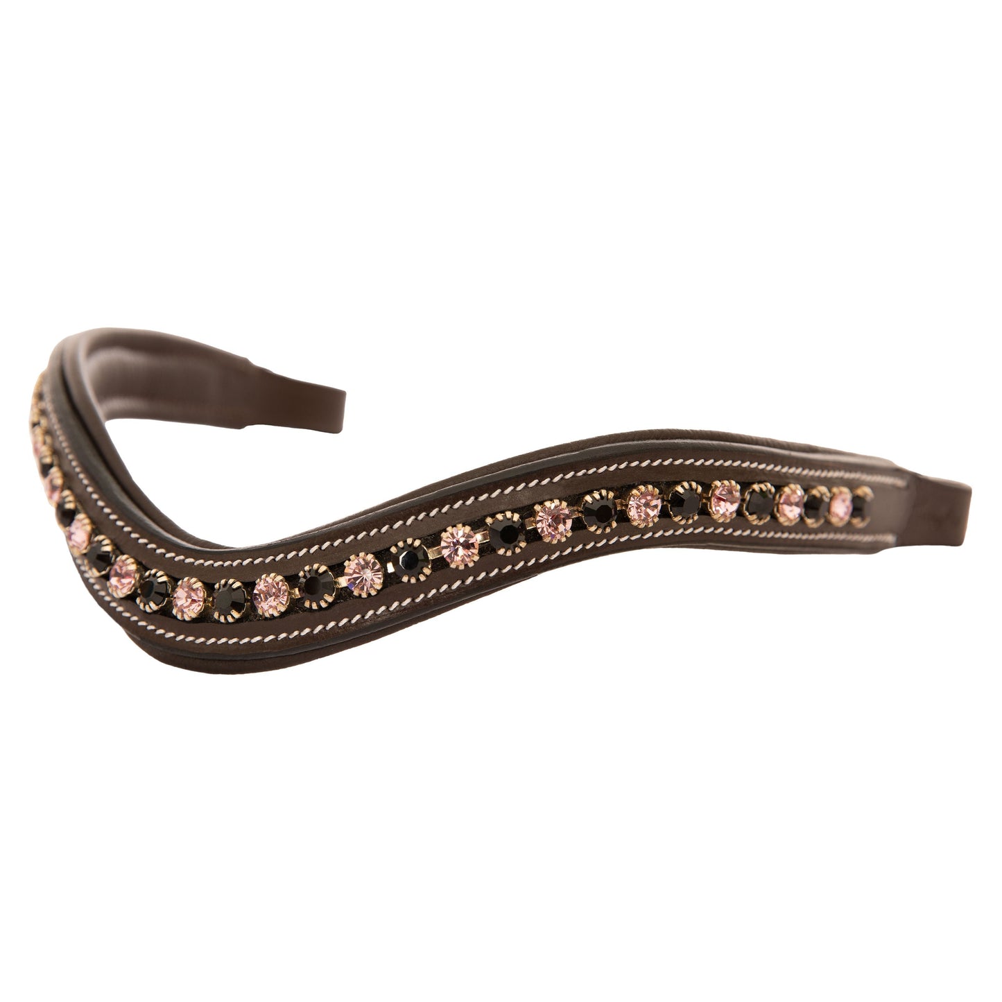 ExionPro Elegant Soft Padded Jet, Light Amethyst Colored Crystal Browband