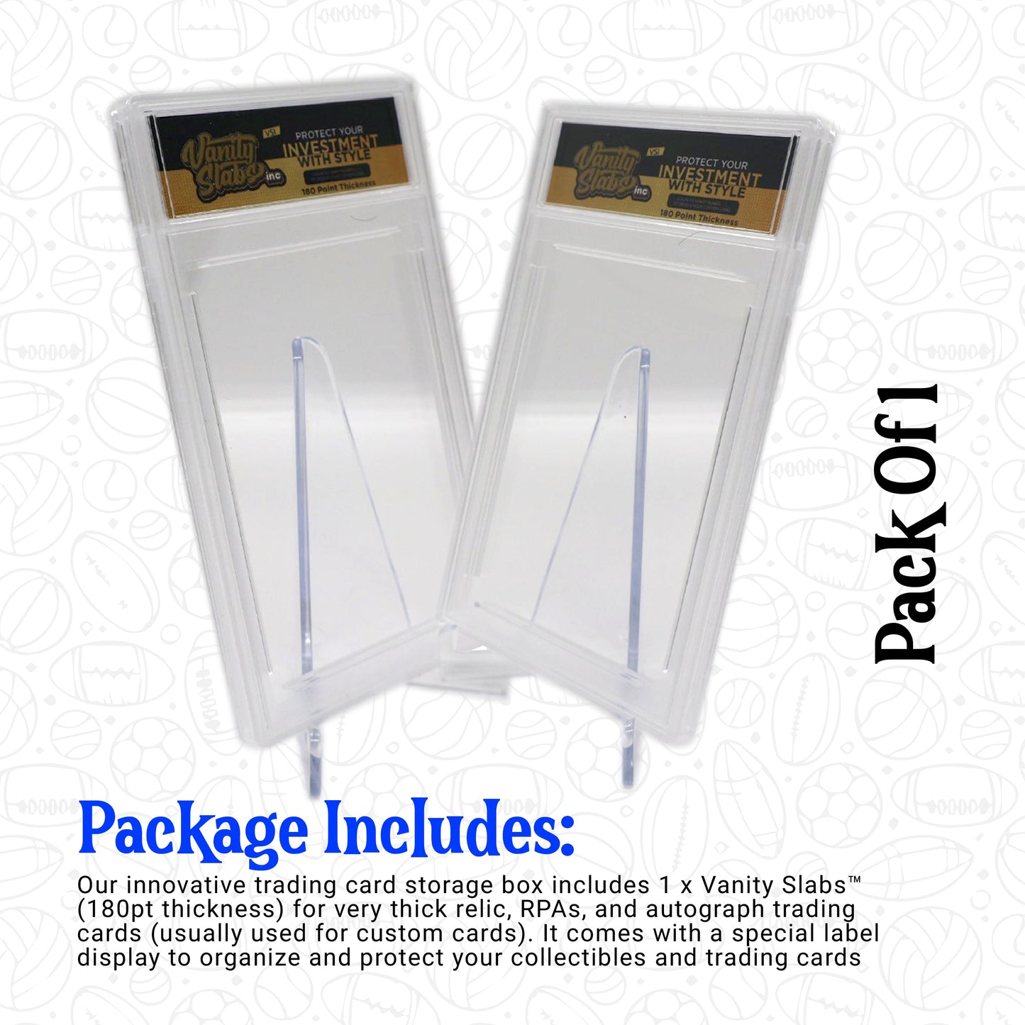 Vanity Slabs Holder 180pt Thickness for Extra Thick RPA Cards Empty Slab for Very Thick Trading Cards for Baseball Football Hockey Basketball Cards