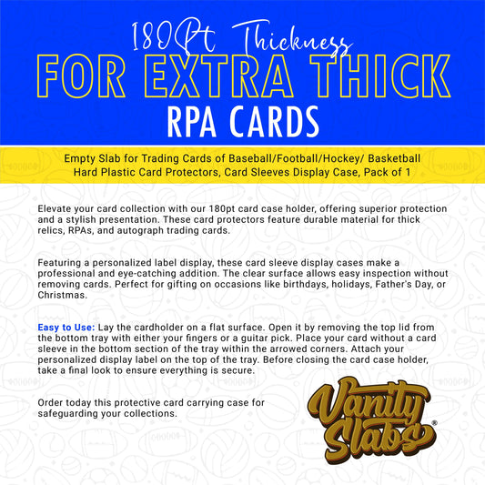 Vanity Slabs Holder 180pt Thickness for Extra Thick RPA Cards Empty Slab for Very Thick Trading Cards for Baseball Football Hockey Basketball Cards