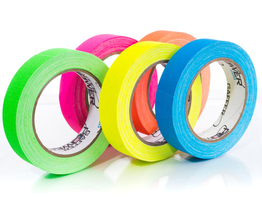Gaffer Tape, Fluorescent 5-Pack. 1 In x 20 Yds Each Roll