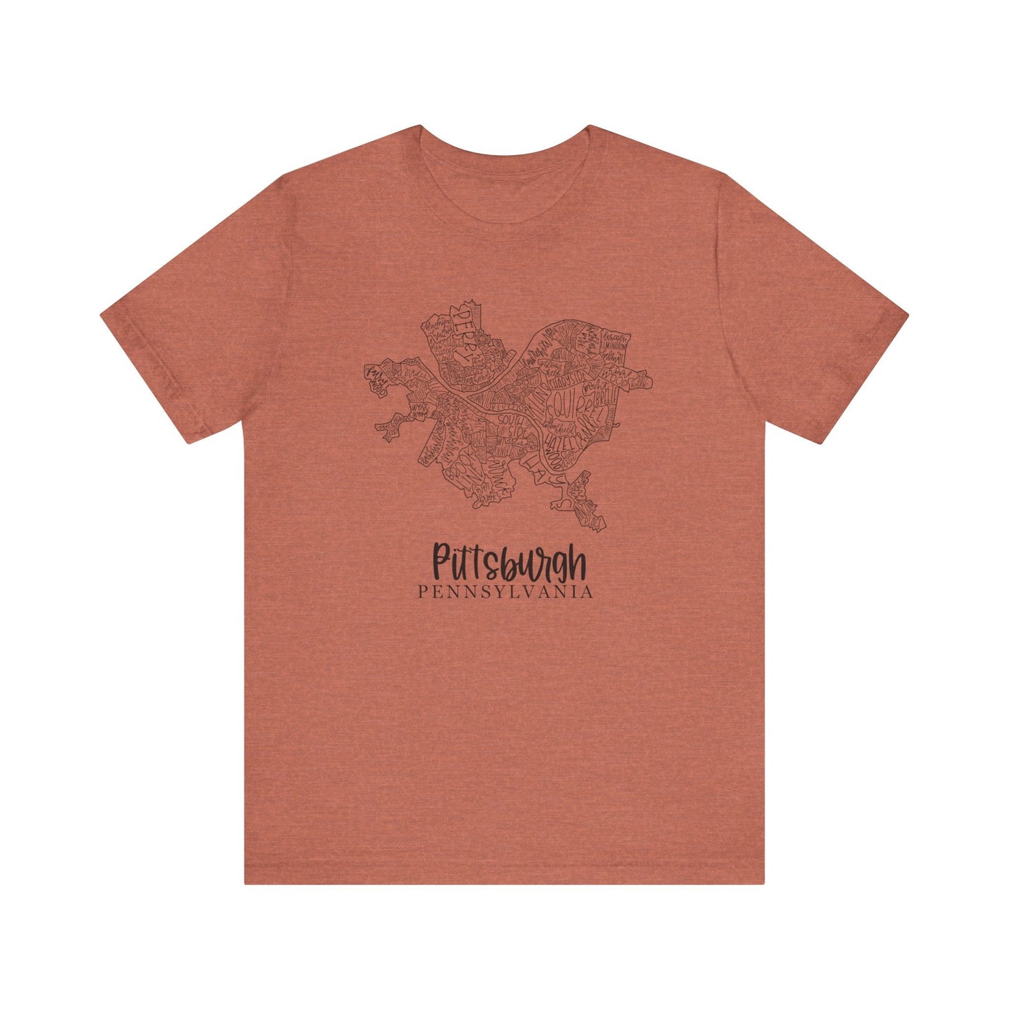 Pittsburgh Topo Word Map Graphic Premium Fit T-shirt