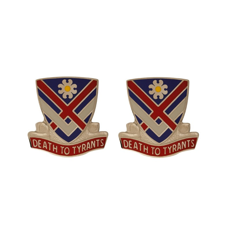 183rd Cavalry Regiment Unit Crest DUI - 1 Pair - DEATH TO TYRANTS