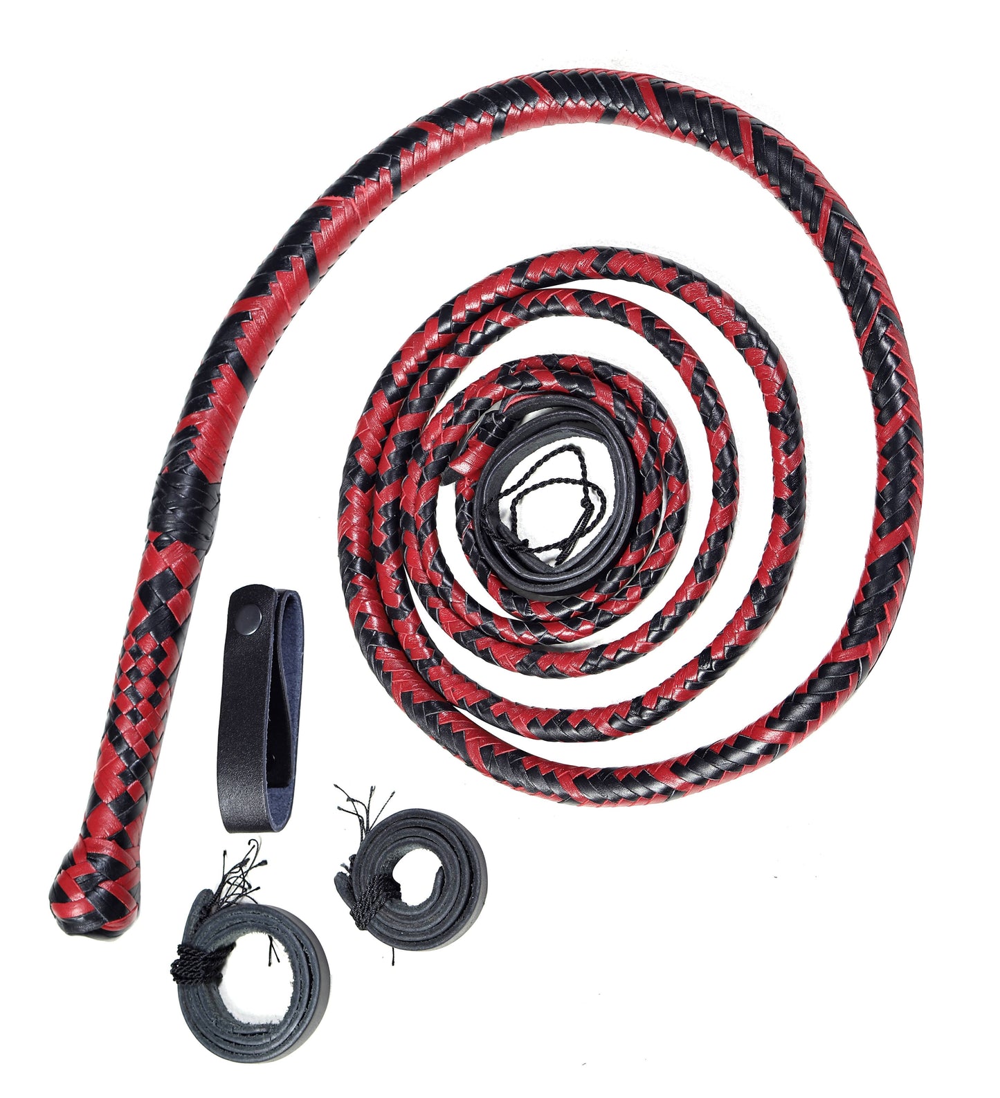 Red & Black Bull Whip – Handmade for Whipcracking