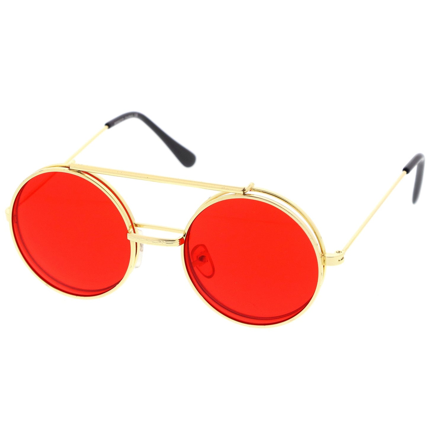 Steampunk Vintage Circle Round Flip Up Vintage Sunglasses 8793