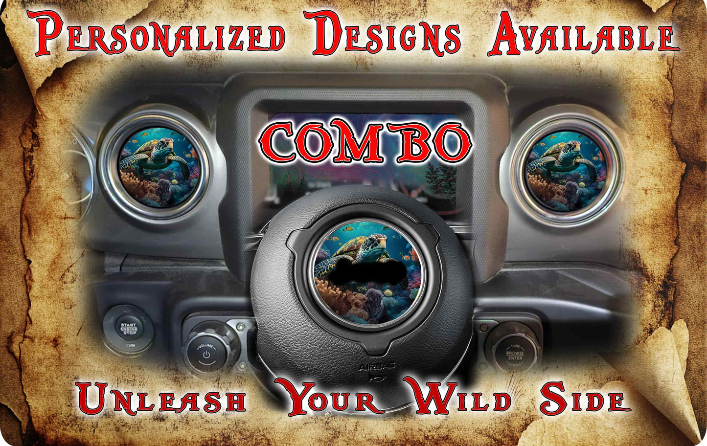 Steering wheel decal sea turtle decal