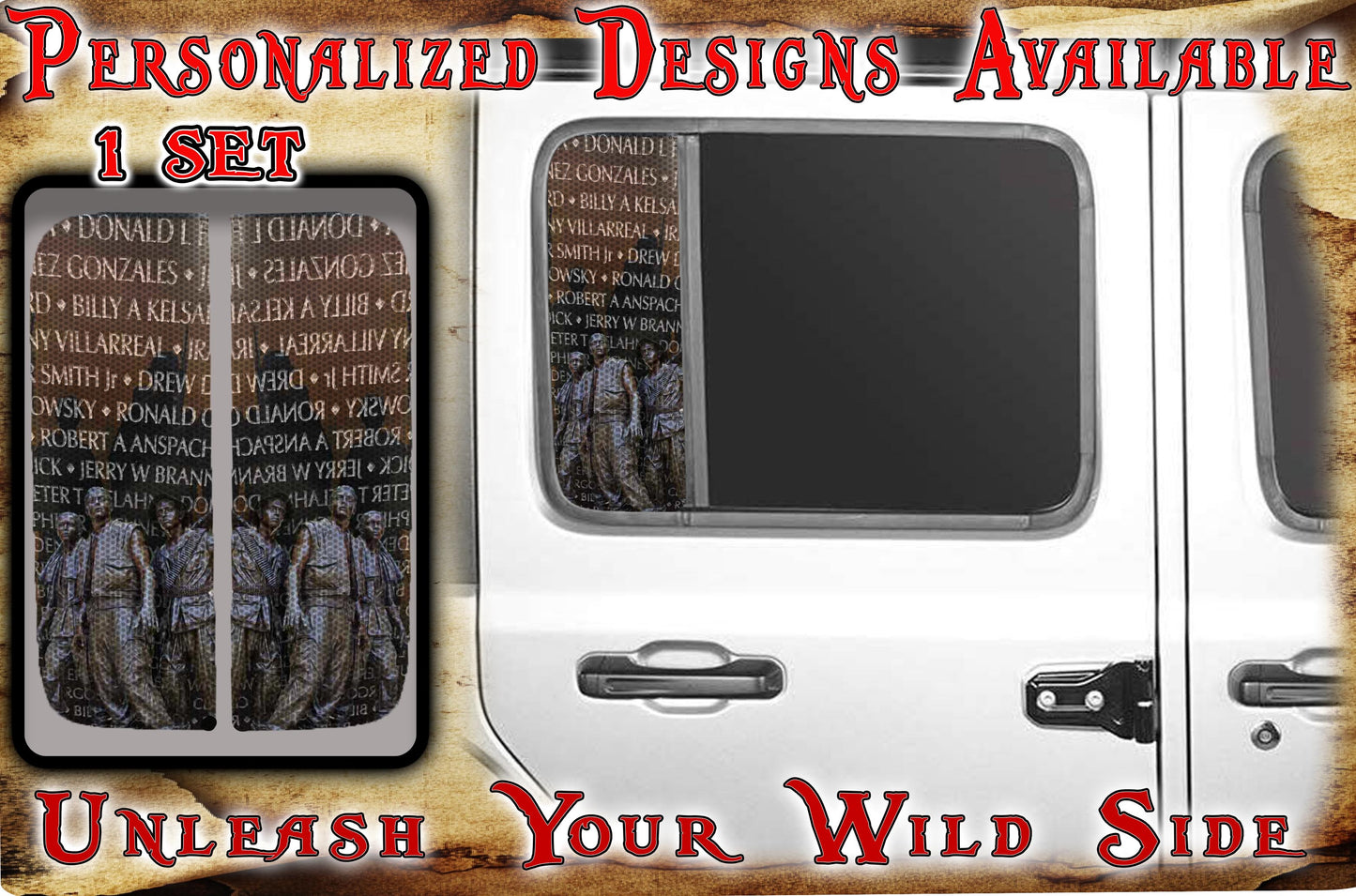 Side door window decal Welcome Back 191