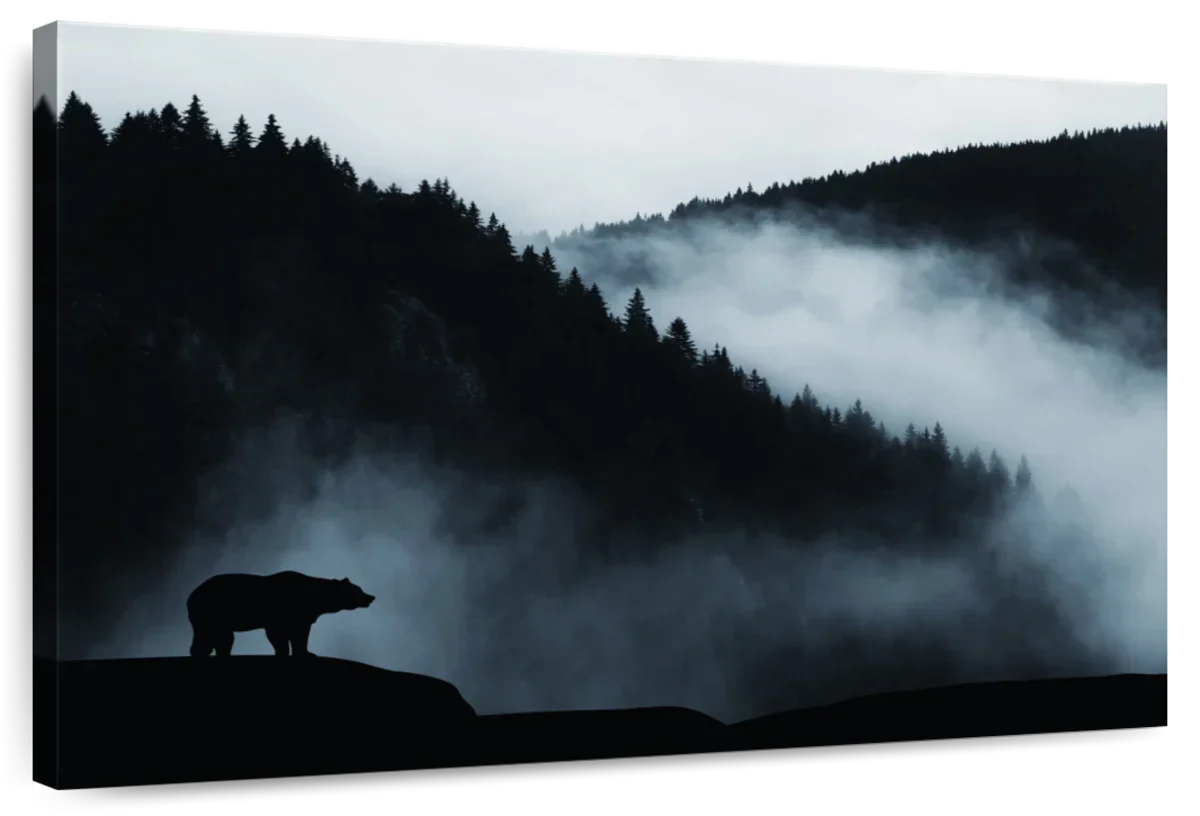 Foggy Mountain Bear Wall Art