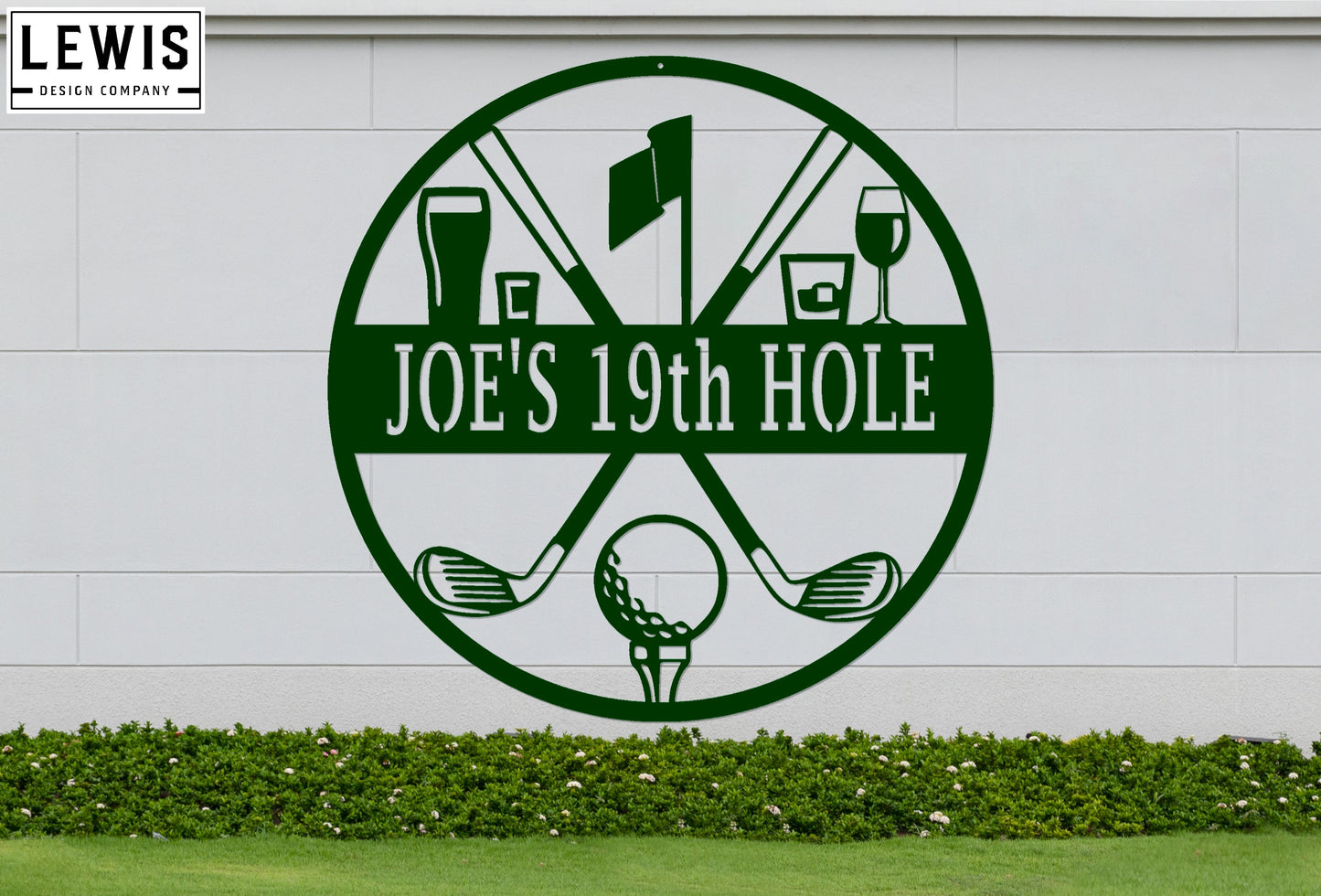 Golf 19th Hole Custom Name Metal Sign
