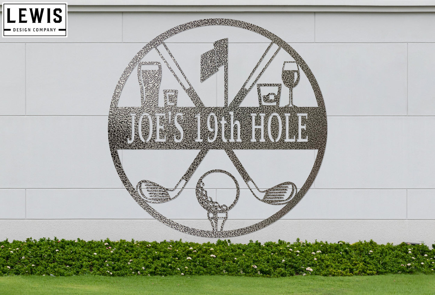 Golf 19th Hole Custom Name Metal Sign