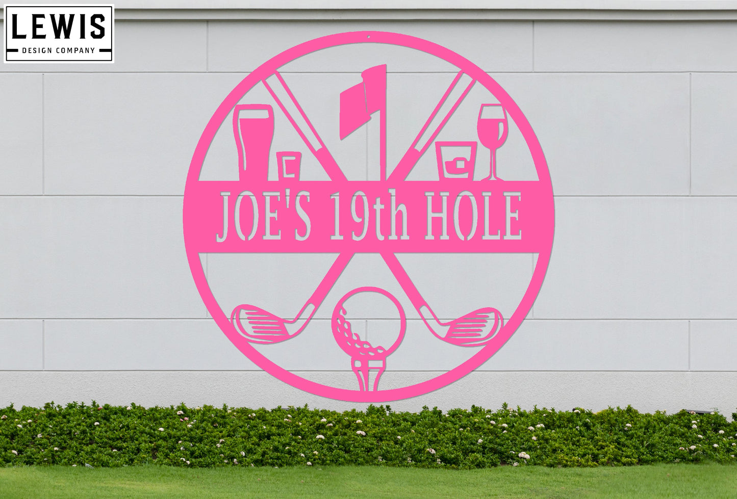 Golf 19th Hole Custom Name Metal Sign