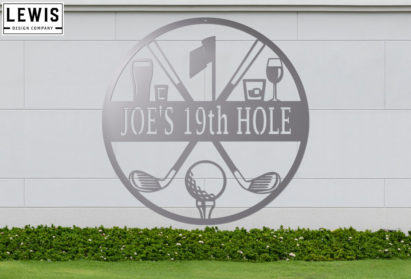 Golf 19th Hole Custom Name Metal Sign