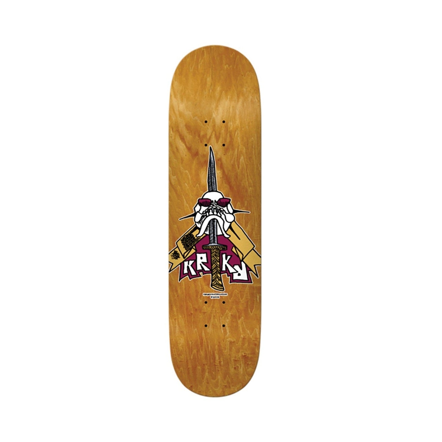 Krooked Skull/Sword Skateboard Deck - 8.25″