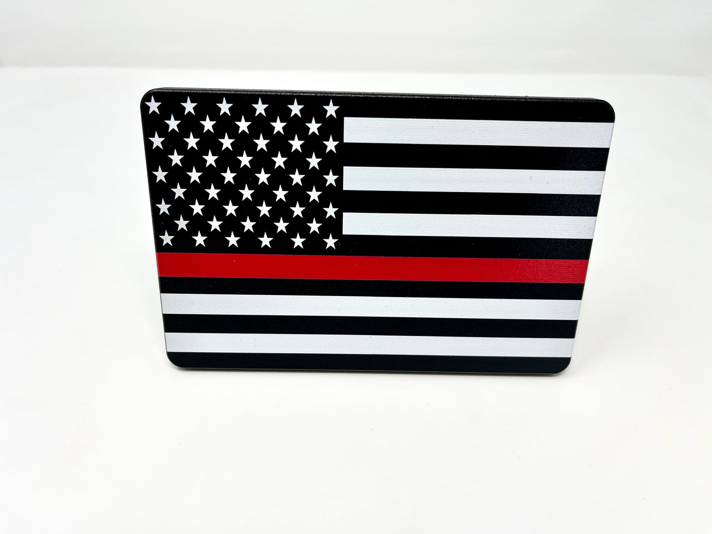 American Flag With Red Line Hitch Cover
