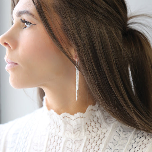 WATERFALL - 925 Sterling Silver Dangle Earrings