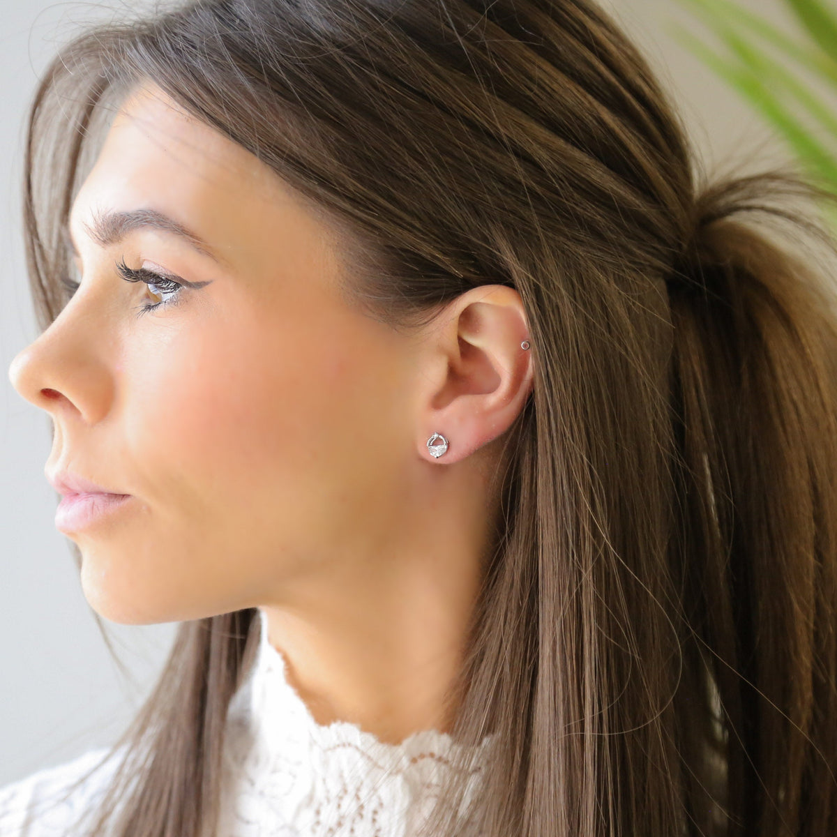 VERITY - Sterling Silver and Zircon Earrings