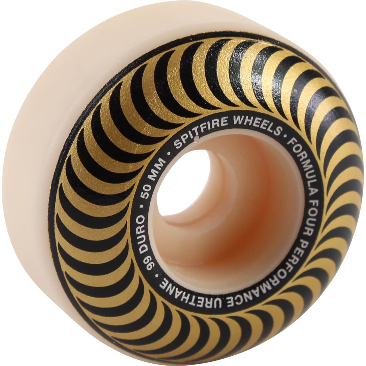 Spitfire Wheels F4 Classic Swirl 50mm 99a - White/Bronze (Set of 4)