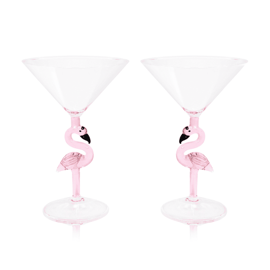 3D Flamingo Martini Glass