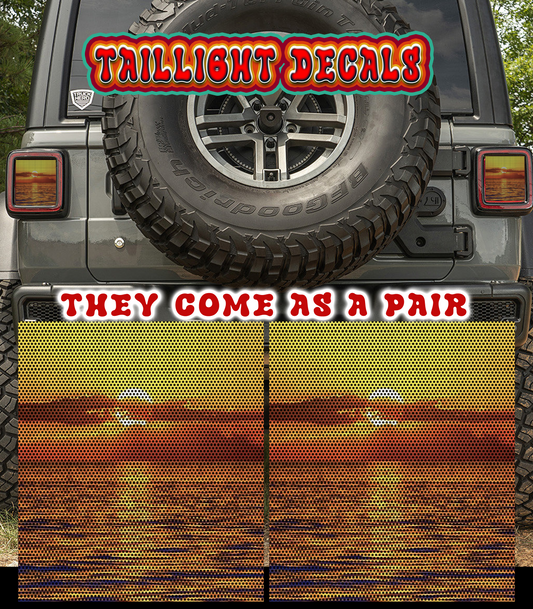Amazing sunset Taillight cover decal