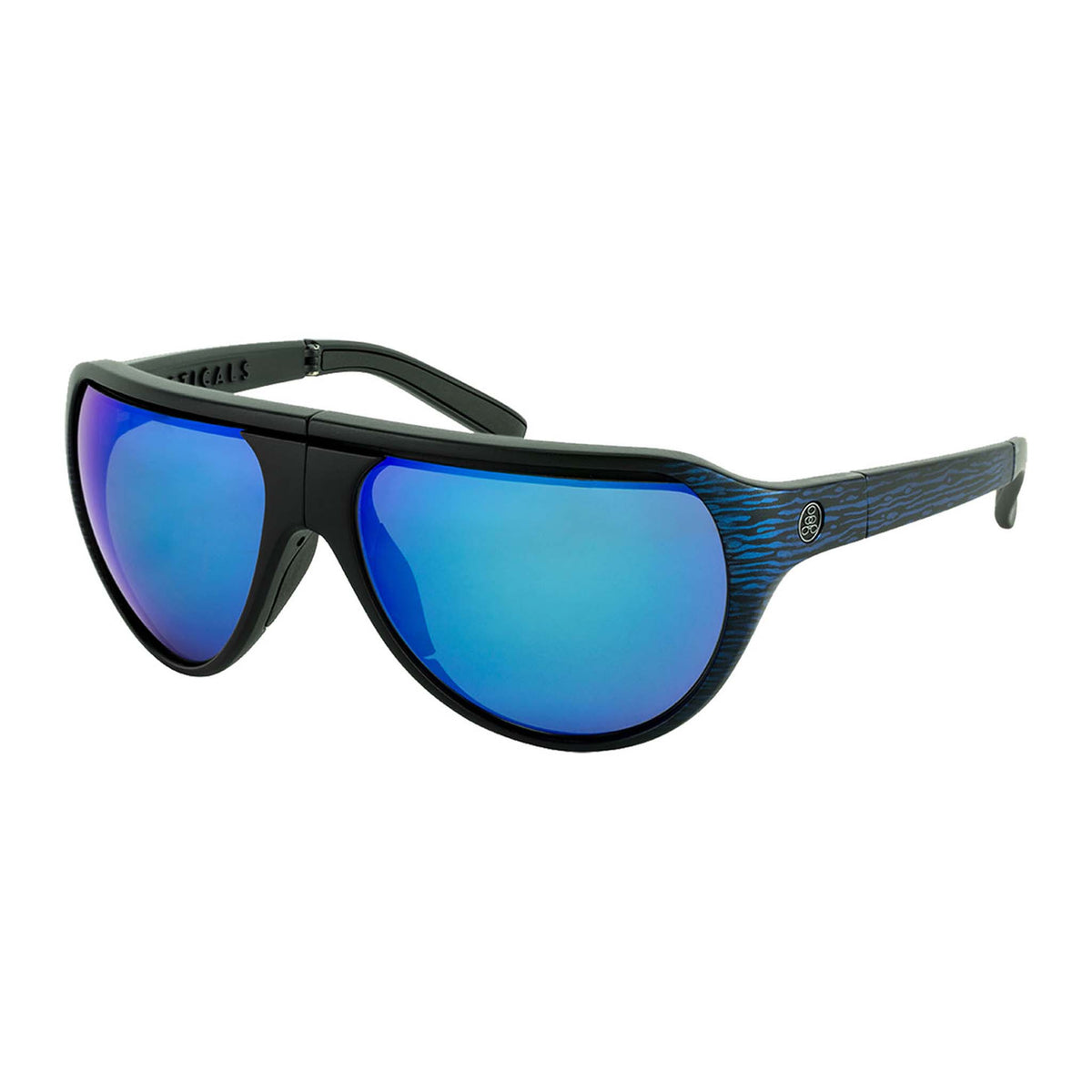 POPAIR Aviators | Matte Blue/Black Wood Grain | Gray/Blue Mirror | Popticals