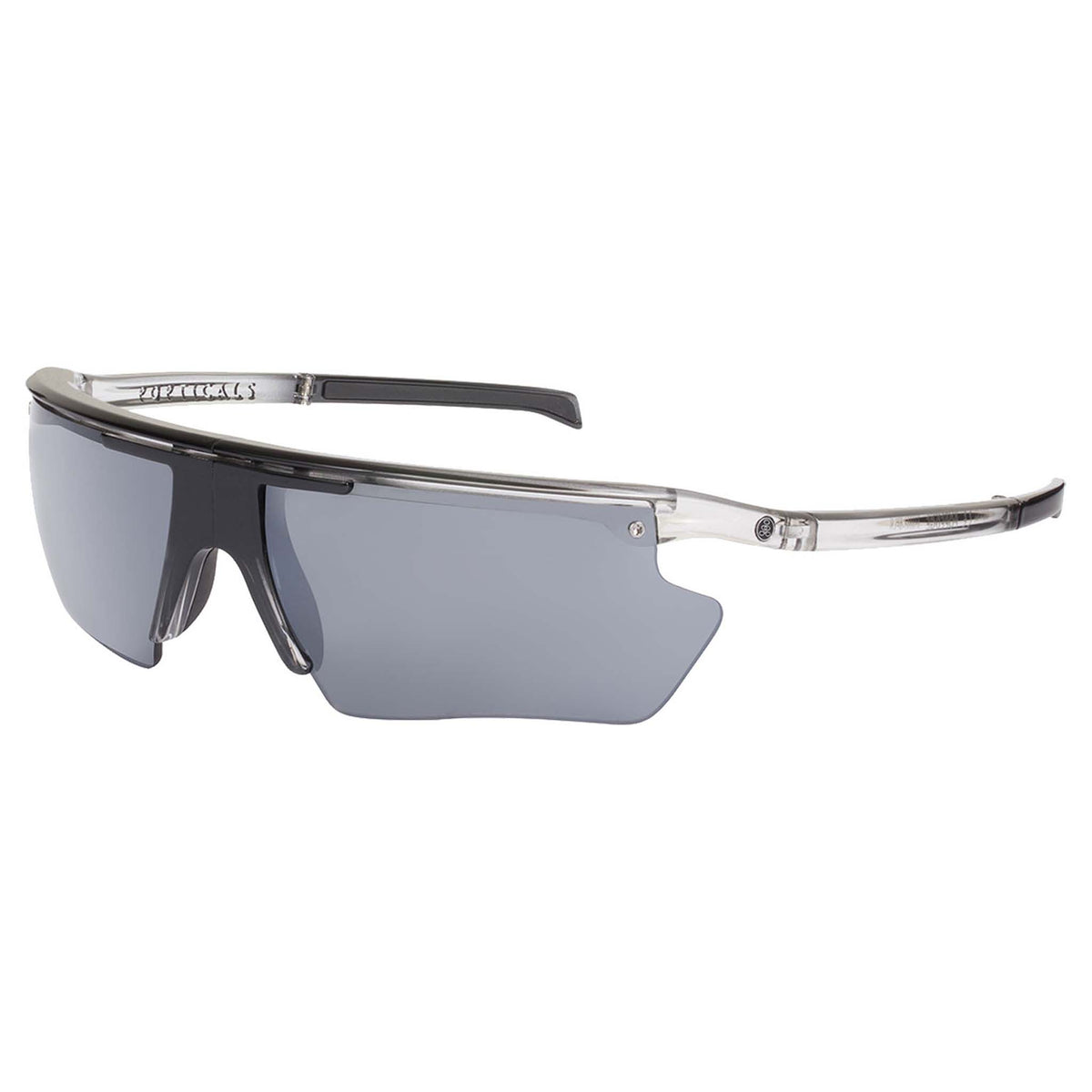 POPEDGE | Small Gloss Smoke/Clear Crystal | Polarized Gray/Silver Mirror | Popticals