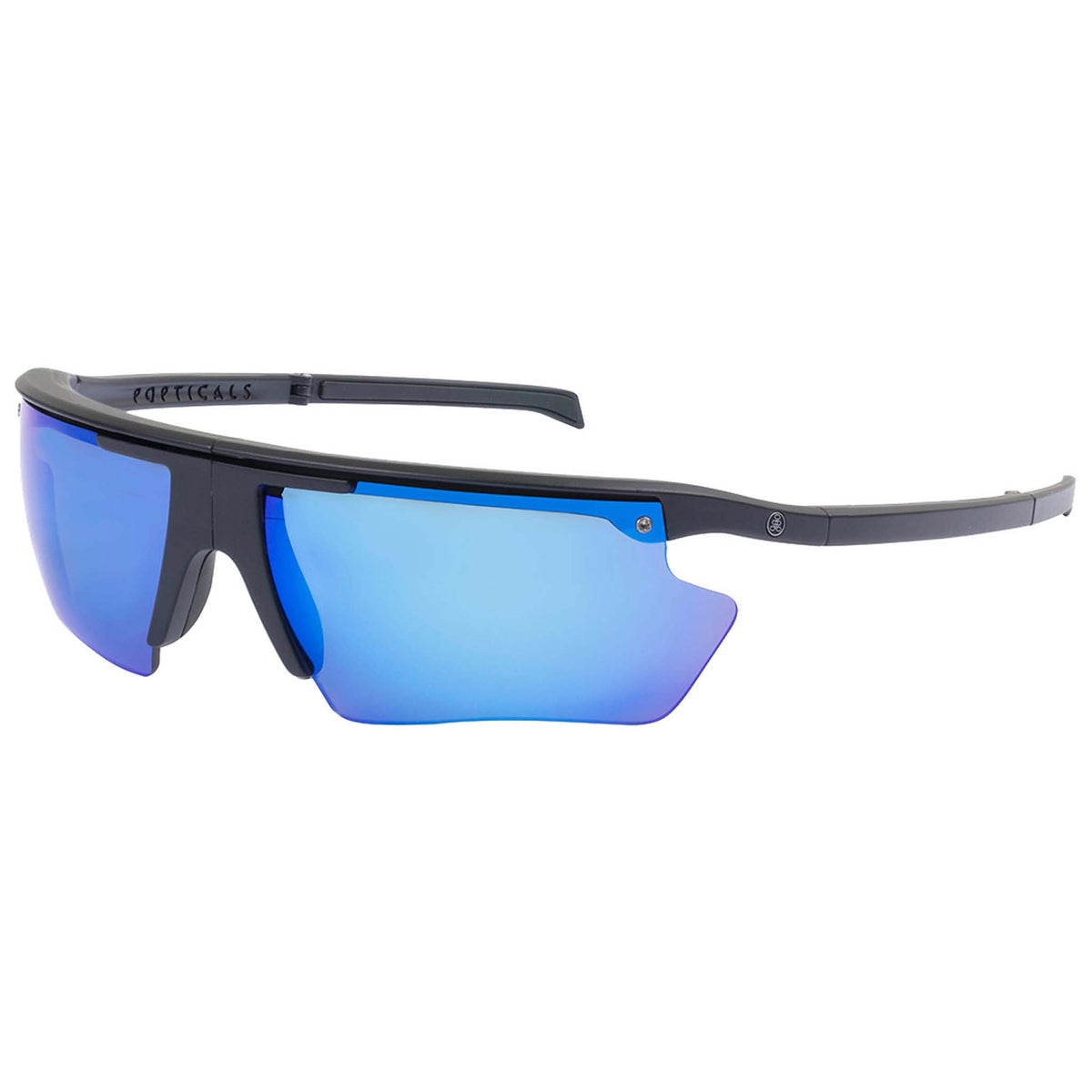 POPEDGE | Small Matte Black | Polarized Gray/Blue Mirror | Popticals