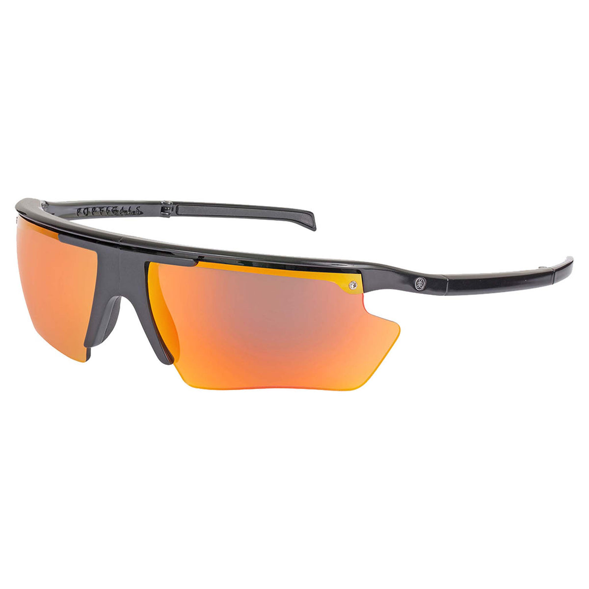POPEDGE | Small Gloss Black/Crystal | Polarized Gray/Orange Mirror | Popticals