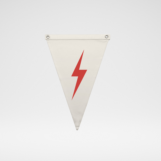 LIGHTNING BOLT CANVAS PENNANT - CRIMSON