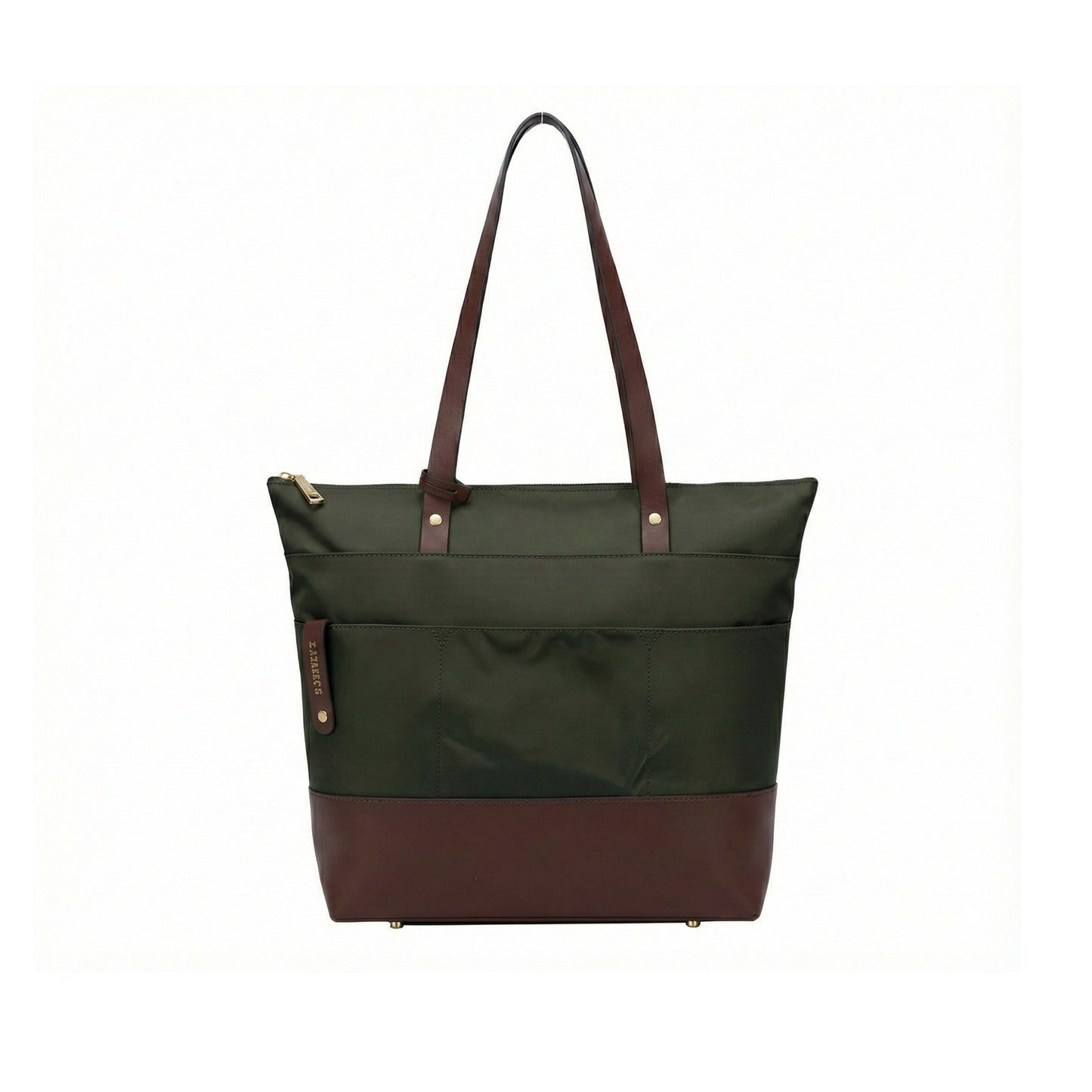 Harriet Tote Bag | Fatigue Nylon + Brown Leather
