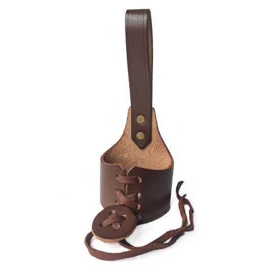 Leather Drinking Horn Frog Holster