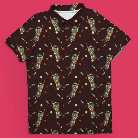 Outer Bounds | Space Astronaut Retro Golf Polo for Men