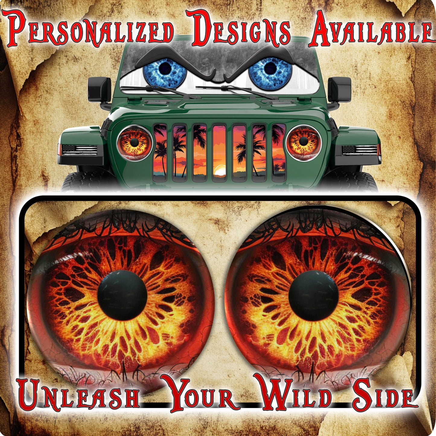 evil eye headlight decal 1