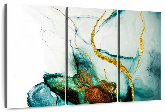 Abstract Gold Streaks Wall Art