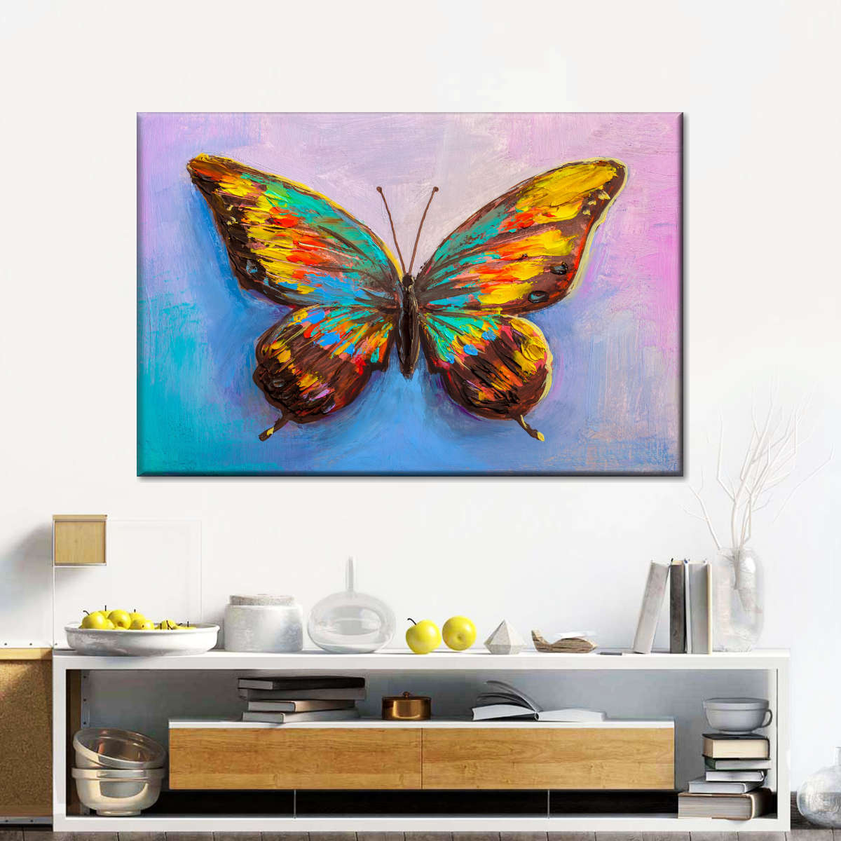 Multicolored Butterfly Wall Art