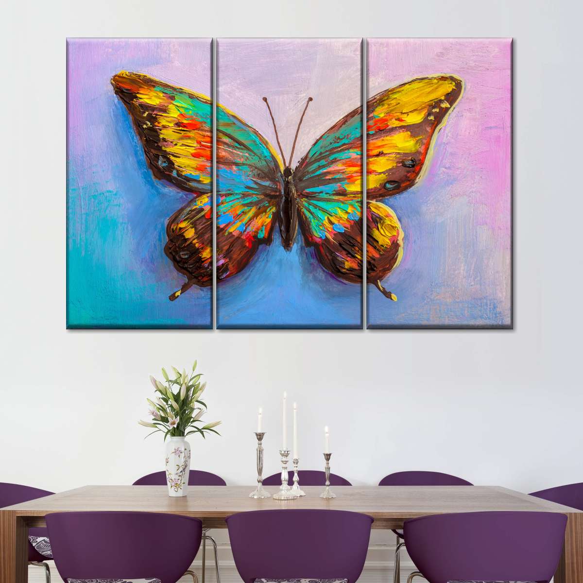 Multicolored Butterfly Wall Art