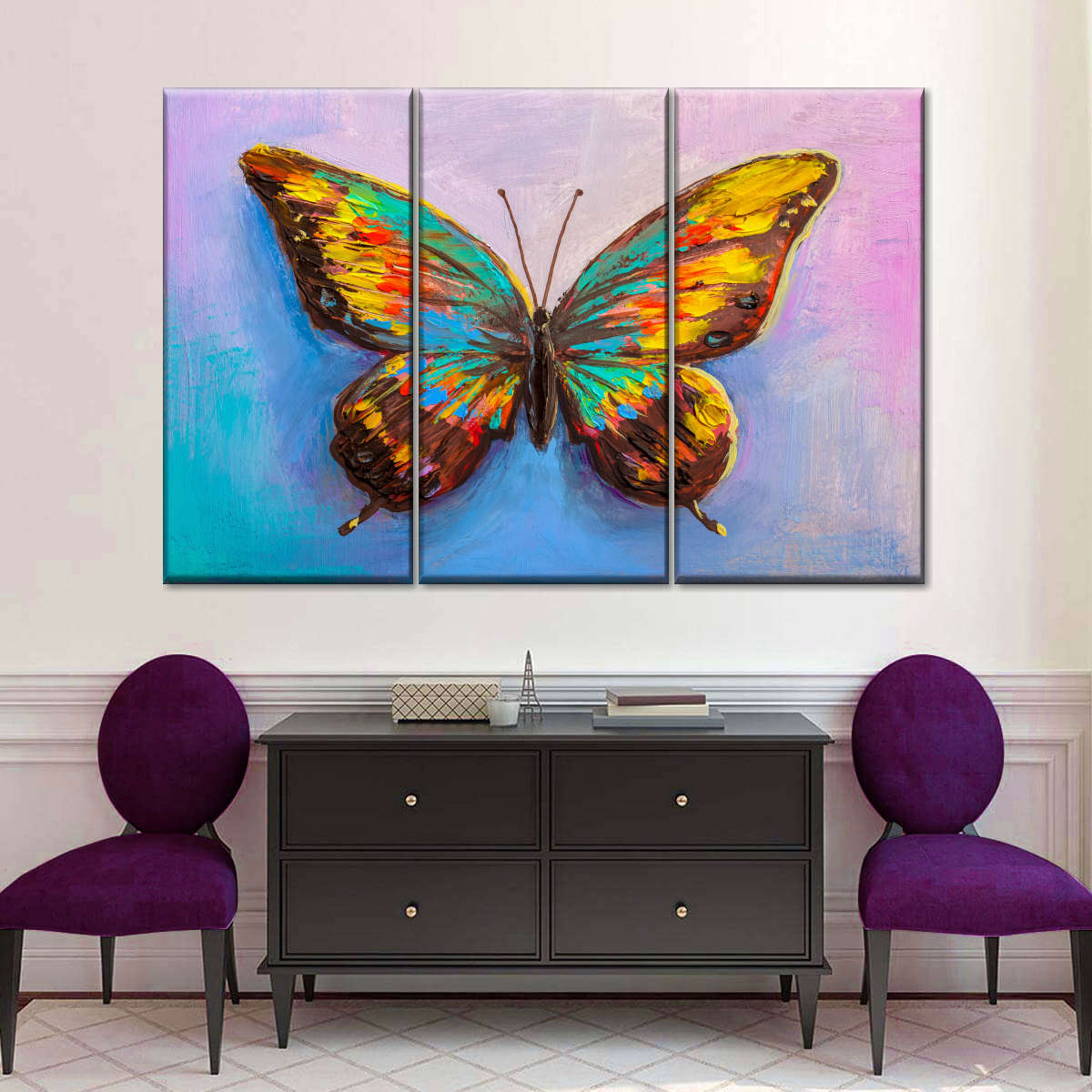 Multicolored Butterfly Wall Art