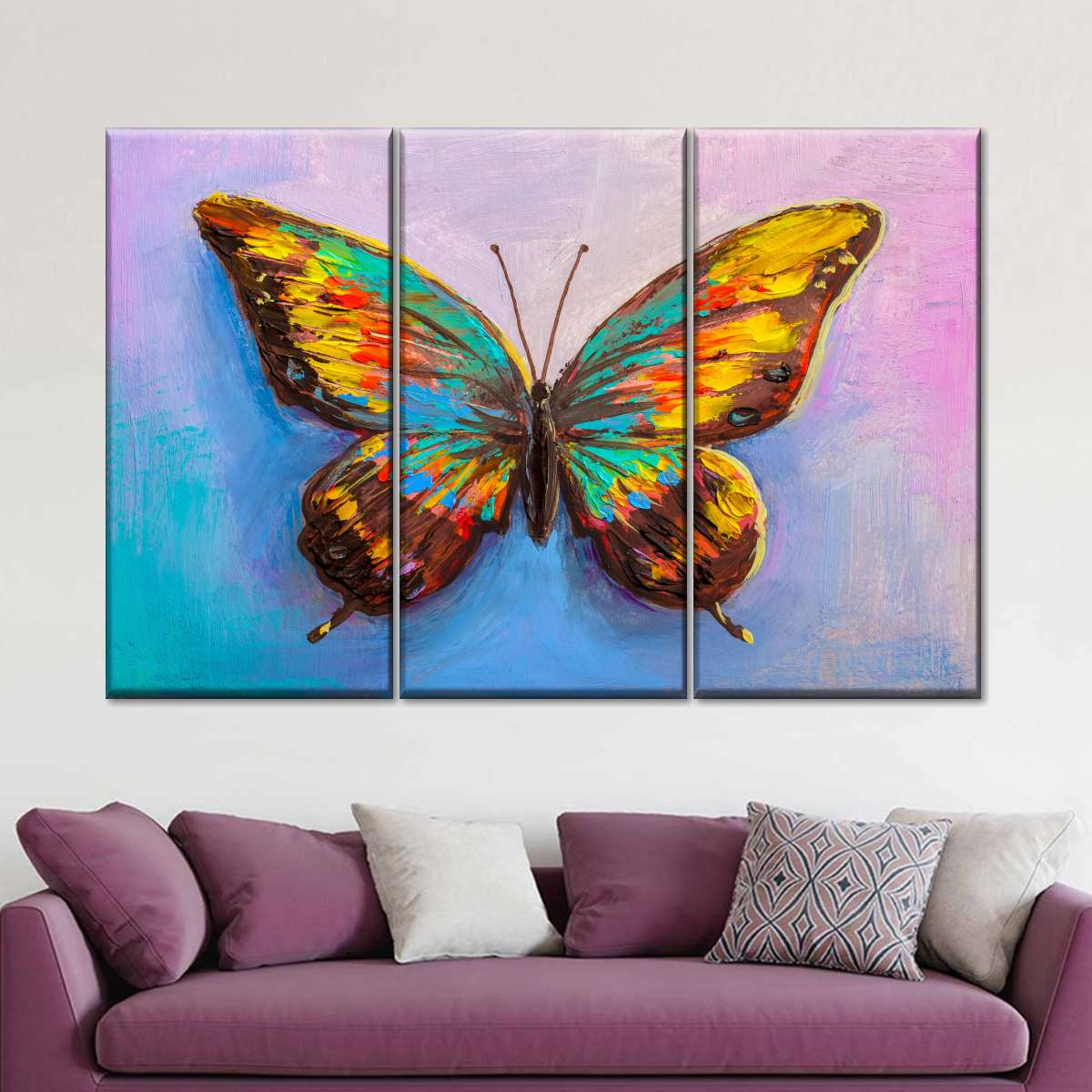 Multicolored Butterfly Wall Art