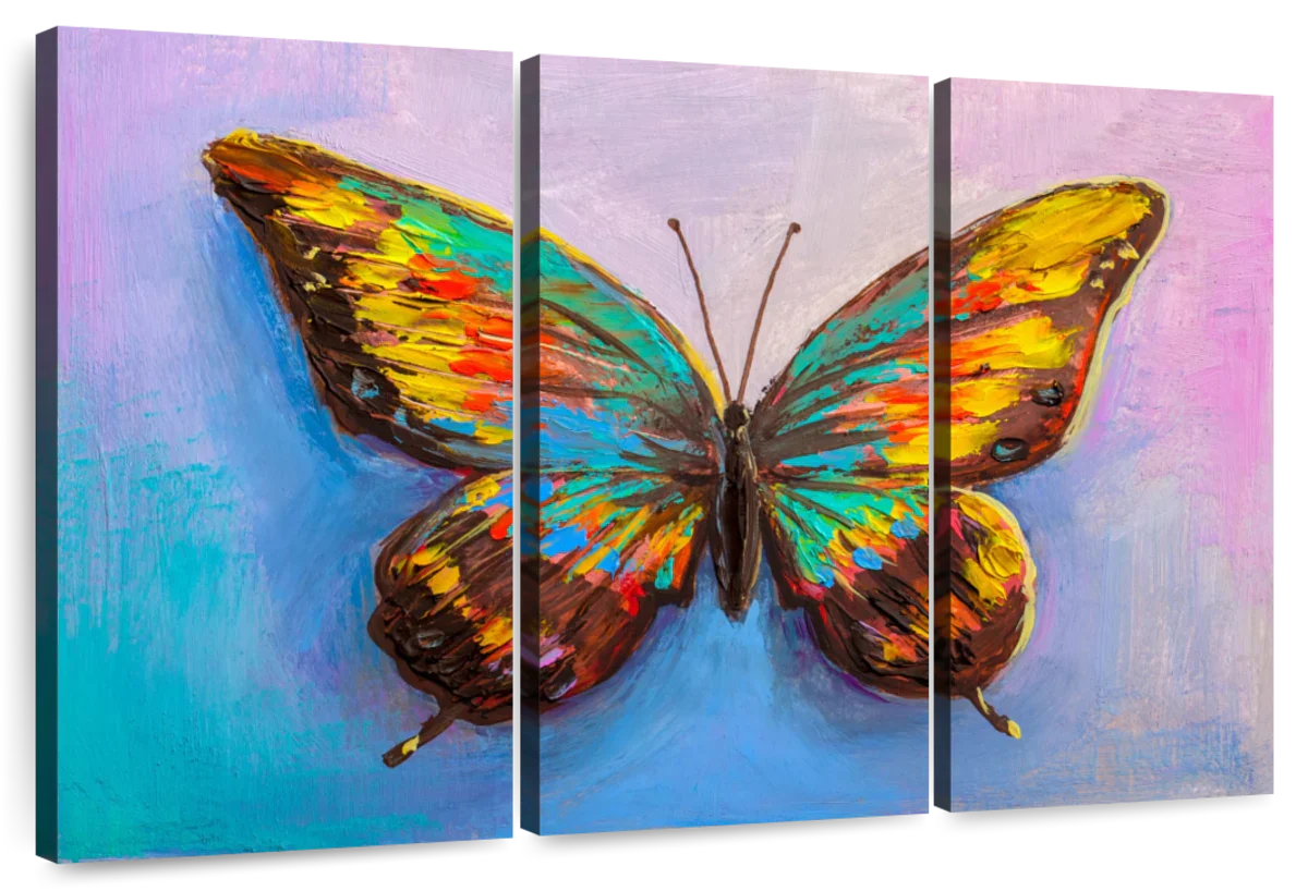 Multicolored Butterfly Wall Art