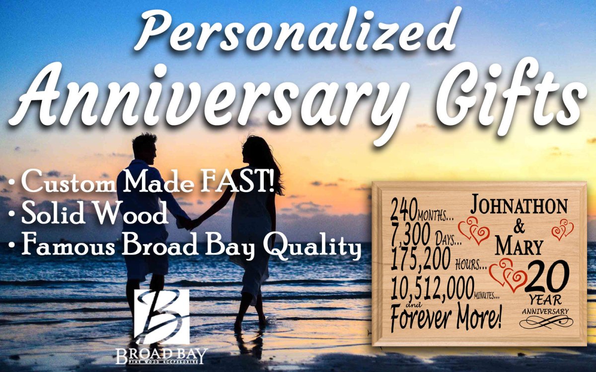 Personalized 20th Anniversary Gift – Custom Wood Keepsake for Husband, Wife, or Couple