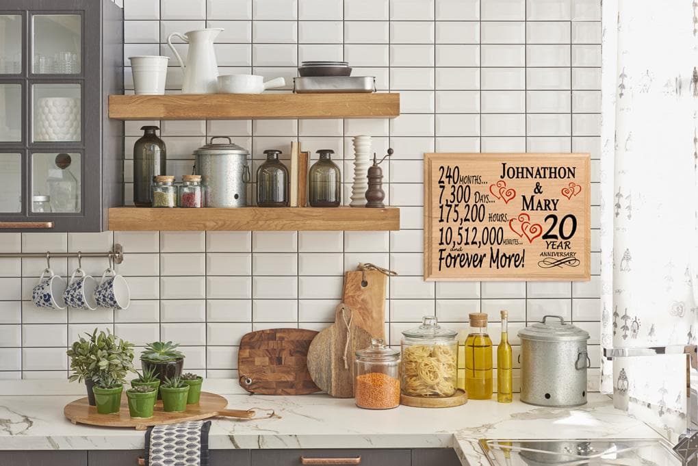 Personalized 20th Anniversary Gift – Custom Wood Keepsake for Husband, Wife, or Couple